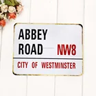 Novelty style metal craft customized road parking street name wall mounted tin metal sign