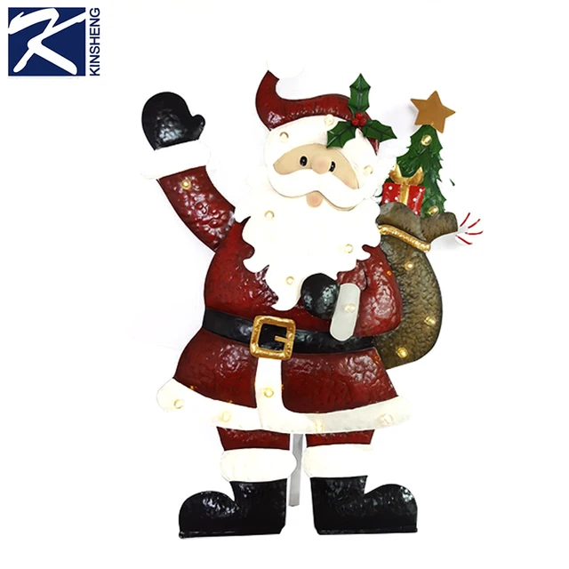 large outdoor metal animated santa snowman christmas decorations