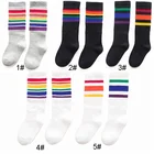 Wholesale Children Rainbow Stripes Cotton Long Knee High Socks Kids