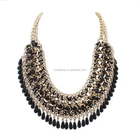 Daihe Women Teardrop Tassels Bead Bib Statement Necklace 2019