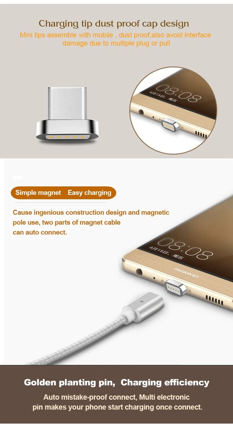 Nylon Braided Charger Cable USB for Iphone Android Magnetic USB Micro Charging Cable - ANKUX.COM