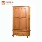 two door wardrobe rustic color with best quality white oak solid wood furniture normal size