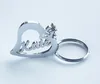 Fashion jewelry valentine heart engraved name keychains custom personalised name keychain