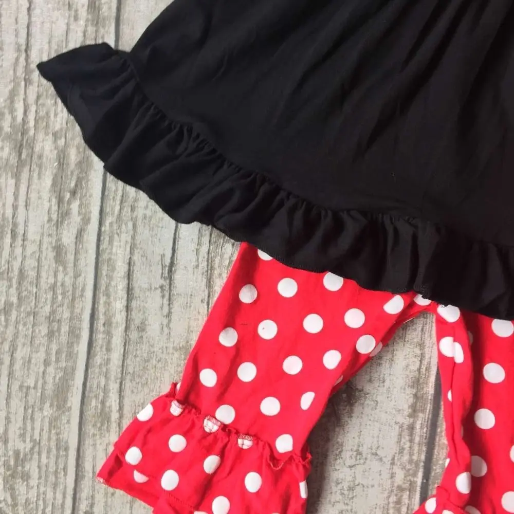 girls summer outfits children back to school clothing girls apple dress with red white polka dot capri pants with accessories