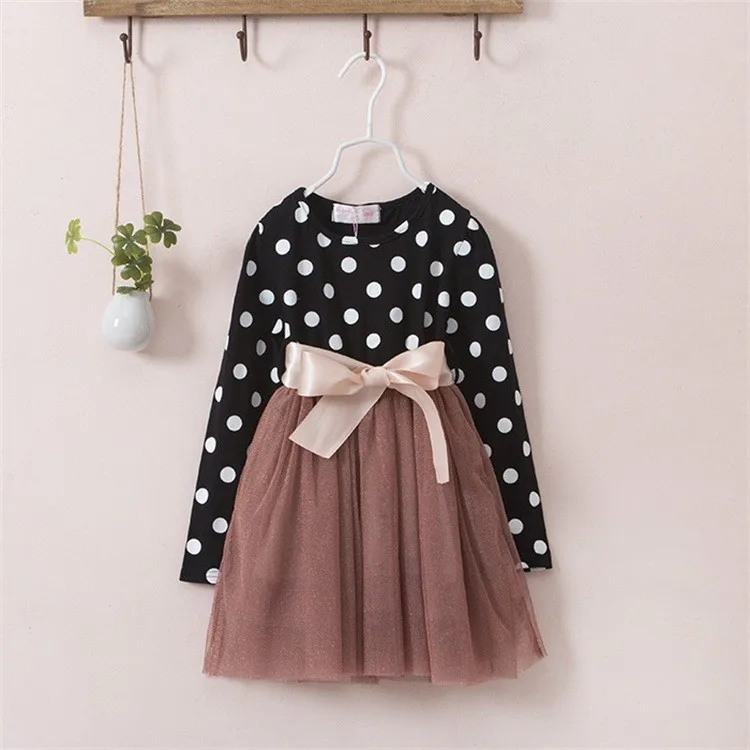 2016 Long-sleeve Frock Baby Girls Dress for Children kids Toddler Princess Casual Clothing Dresses for Girl wear Party Clothes