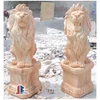 Life size red Marble Lion statue Sculpture