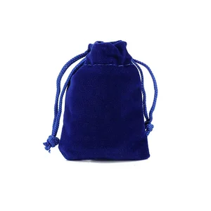 cost dark blue drawstring velvet hair wig packaging bag for gift