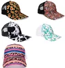 Wholesale Leopard And Serape Baseball Hat Personalized Colorful Stripe Ponytail Cap Adjustable Mesh Hat DOM1031116