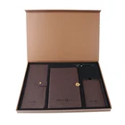 Hot selling custom logo gift set premium composition leather notebook with pen/cheque book /passport