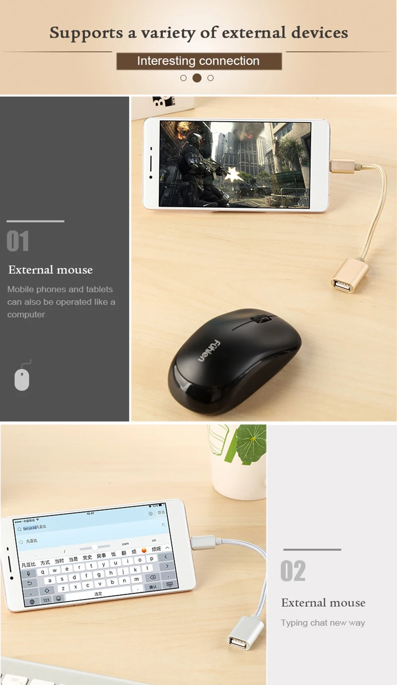 USB Type C to USB OTG Cable Adapter for U disk for mouse OTG Type-c Charger Data Cable - ANKUX.COM