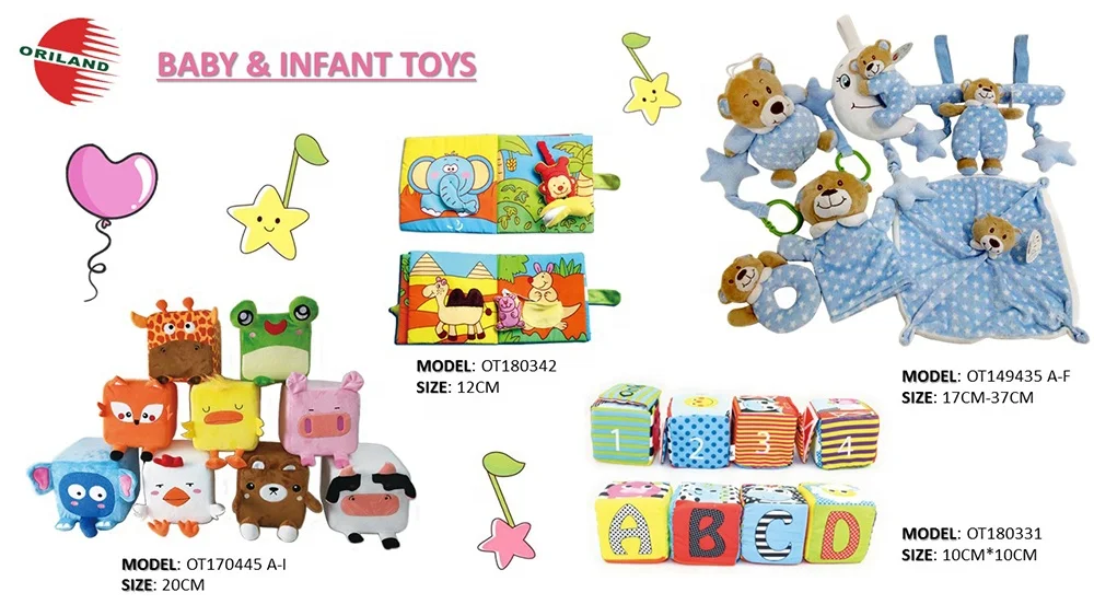 soft stuffed animal design plush baby rattle toys with infant teether