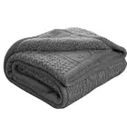 Knitted Sherpa Throw Blanket Grey Knit-Sherpa 50x60 Rustic Home Decor Bedding Blanket
