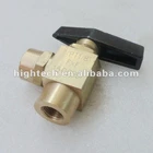 Brass Angle Type Instrument Panel Mounted 2 Way Ball Valve