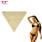 Custom Metal Clothing Label Tag Gold Triangle Garment Metal Logo Label With Engraved Logo