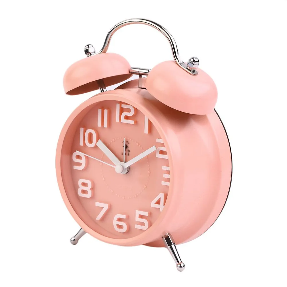 Free Shipping! Round Shape Large Size Silent Alarm Clock Fashion Personality Lazy Student Kid Alarm Clock Beside Bed 5 Colors