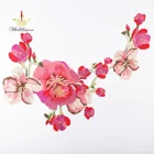 Chinese Factory Outlets High Quality Lace Applique Neckline Flower Lace Patches for Wedding Dress DIY Clothing Flower