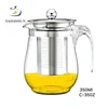 High Capacity Pyrex Heat Resistant Glass Water Kettle Flower Tea Pot With Filter In Lid