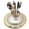 Hot Selling Products Round Gold Dinner Wedding Plastic Disposable Plate