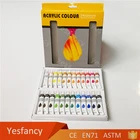 Custom printed 24colors 12ml shiny yellow acrylic color paint