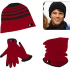 promotional superfine polar fleece hat,scarf,glove set with printing logo