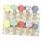 Mini cute Fashion creativity Cartoon Colour fish wooden clips Note clip Photo clip