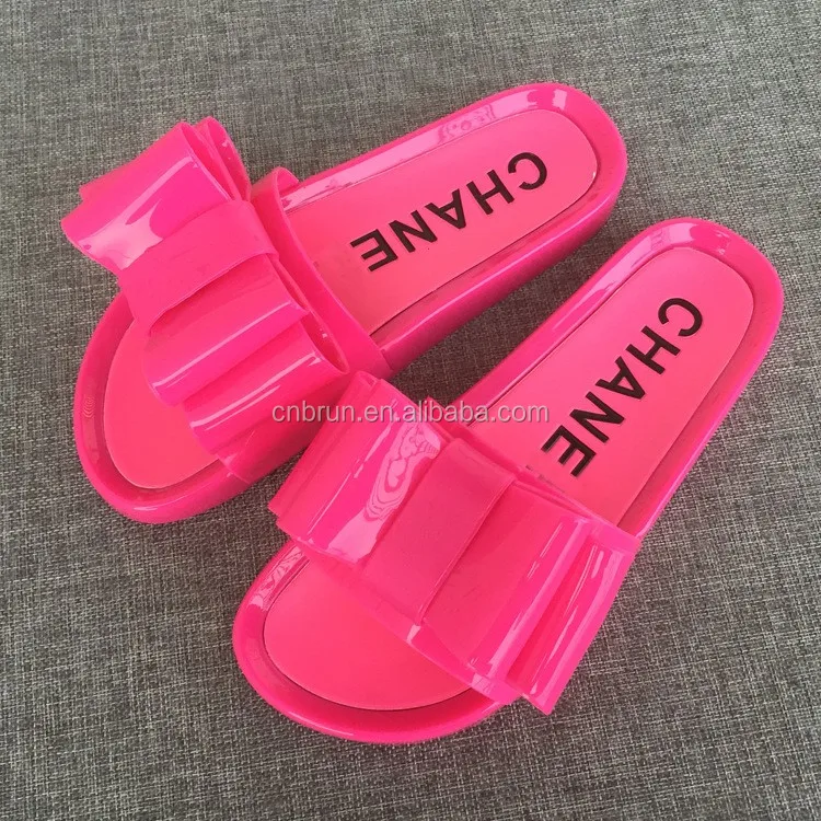 hot sell ladies jelly sandals with big bow