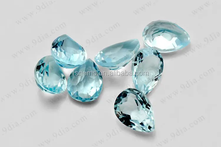 Best Price Wholesale Blue Topaz High Quality Oval Sky Blue Crystal Gemstone Jewelry Making Heart Pear Emerald Glass Jewelries