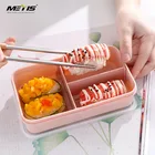 Metis A4009 Lunch Box Microwavable Meal Prep Containers 3 Parts Plastic Divided Food Storage Container Boxes for Kids Adult