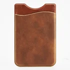 Acceptable Small MOQ Fast Delivery Custom Adhesive Leather Cell Phone Pocket Pouch Wallet Card Keeper
