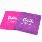Custom printed Luxury Thick pink Suede fabric Envelope Pouch bag For gift jewelry
