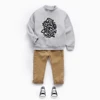 KTW7177 children's clothing sweaters graffiti printing high collar boys plus velvet thick sweater cotton autumn and winter