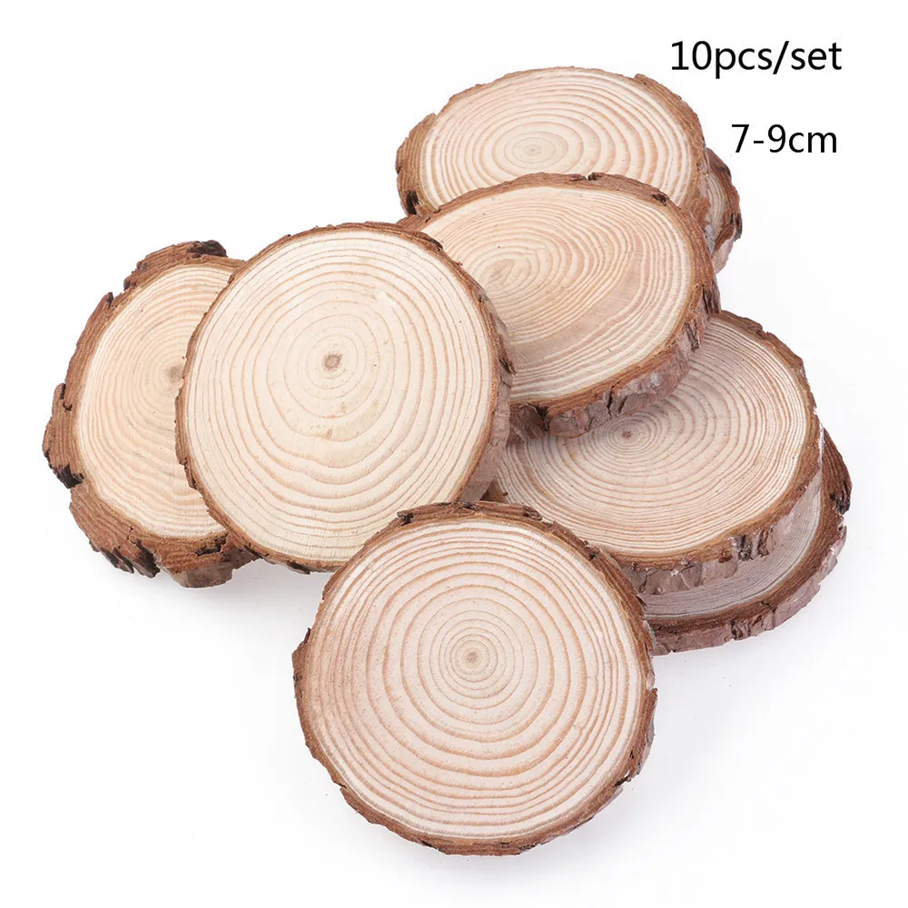 10pc Oval Log Slices Discs Wooden Wood Crafts Centerpieces Wedding Decor DIY 