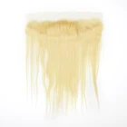 Free parting top grade virgin remy hair tangle free lace closure 613 blonde frontal