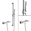 Bar Mixer Shower Thermostatic Valve Bathroom Set with Square Tube Hand Held Head