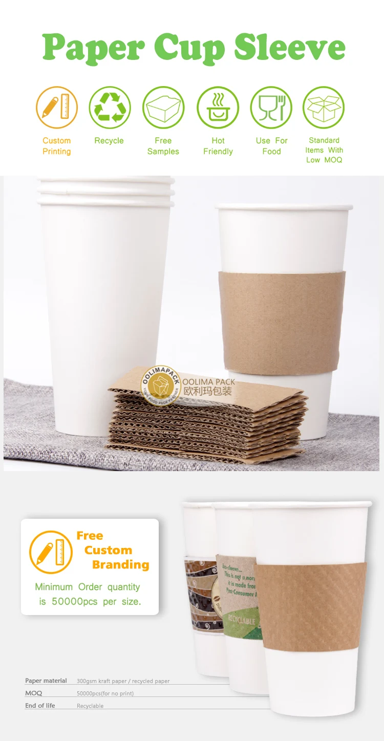 Hot Paper Cup Sleeve Custom Paper Coffee Cup Sleeve With Logo Coffee