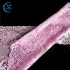 Nylon stretch sexy pink flower lingerie lace trim