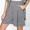 Custom Fashion Plaid Short Autumn Summer Pants Design Your Own Board Shorts Plus Size Pants Belted Grid Check Short