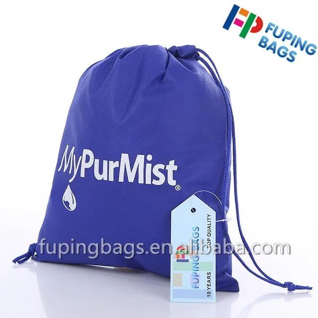 fabric gift bag/drawstring christmas gift bag with logo printing