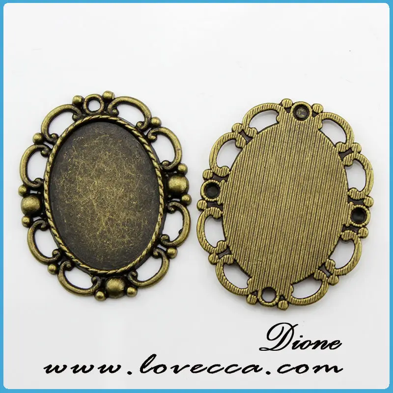 Metal Charms Cameo Setting ,Antique style metal setting,Cameo Setting Charm Pendant