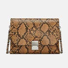 custom logo ladies snake python pu leather Press Locks stylish sling bag cross body bags