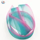 Ombre Ombre Ribbon High Quality Heat Transfer Printing Ombre Rainbow Organza Ribbon