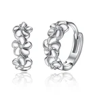 925 Sterling Silver Circle Mix Punk Rock Flower Hoop Earrings for Women