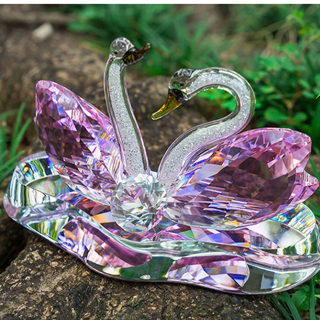 beautiful swan car perfume seat bottle crystal car decoration