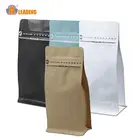 Quad Stand Up Zipper Aluminum Foil Flat Bottom Coffee Reusable Plastic Bag