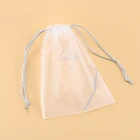 Custom made daily use reusable recyclable transparent clear pvc drawstring bag
