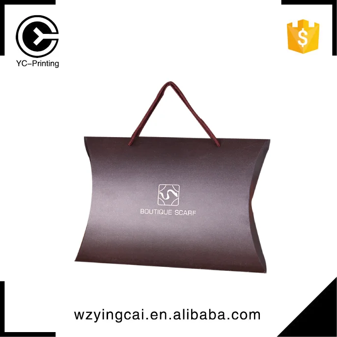 paper pillow box packaging with handle