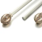 Unique design adjustable curtain poles wholesale antiqu wood curtain pole