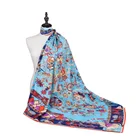 Fashion Pattern Twill Silk Printing Square 130*130 cm Scarf Women Hijab Shawl