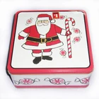 Factory price high quality square christmas tin can metal box for cake gift packaging