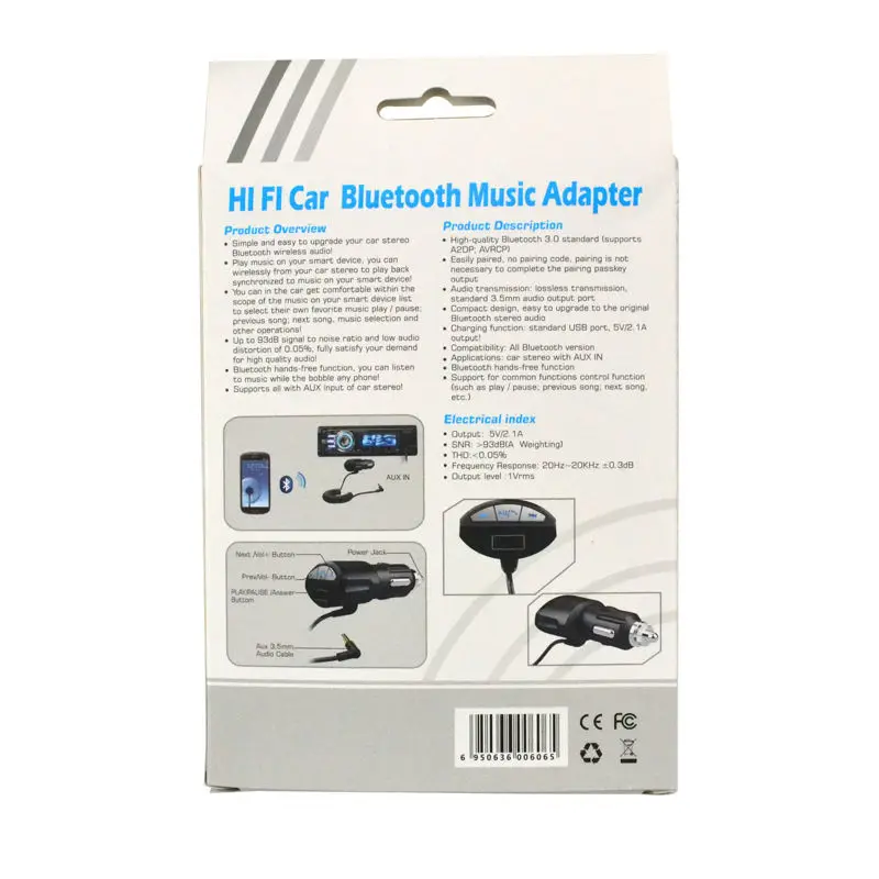 Universal car audio remote control bluetooth receiver 3.5mm jack - ANKUX.COM